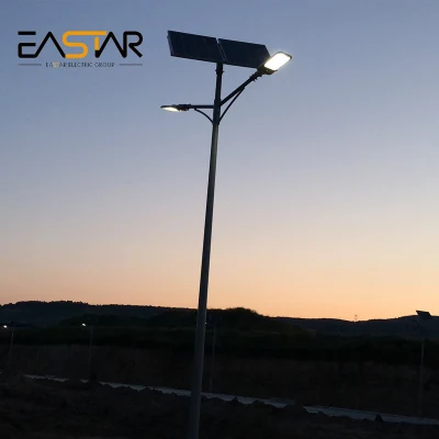 Único braço exterior 50W 60W 80W LED lâmpada de rua solar