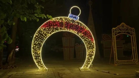 Esfera Luzes LED 3D Gigante Arco Bola Iluminação com Motivo de Natal